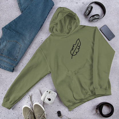 Feather Unisex Hoodie (Black)