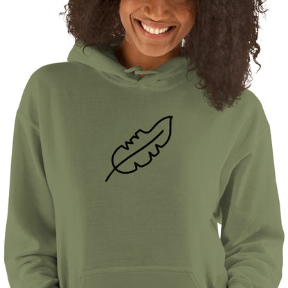 Feather Unisex Hoodie (Black)